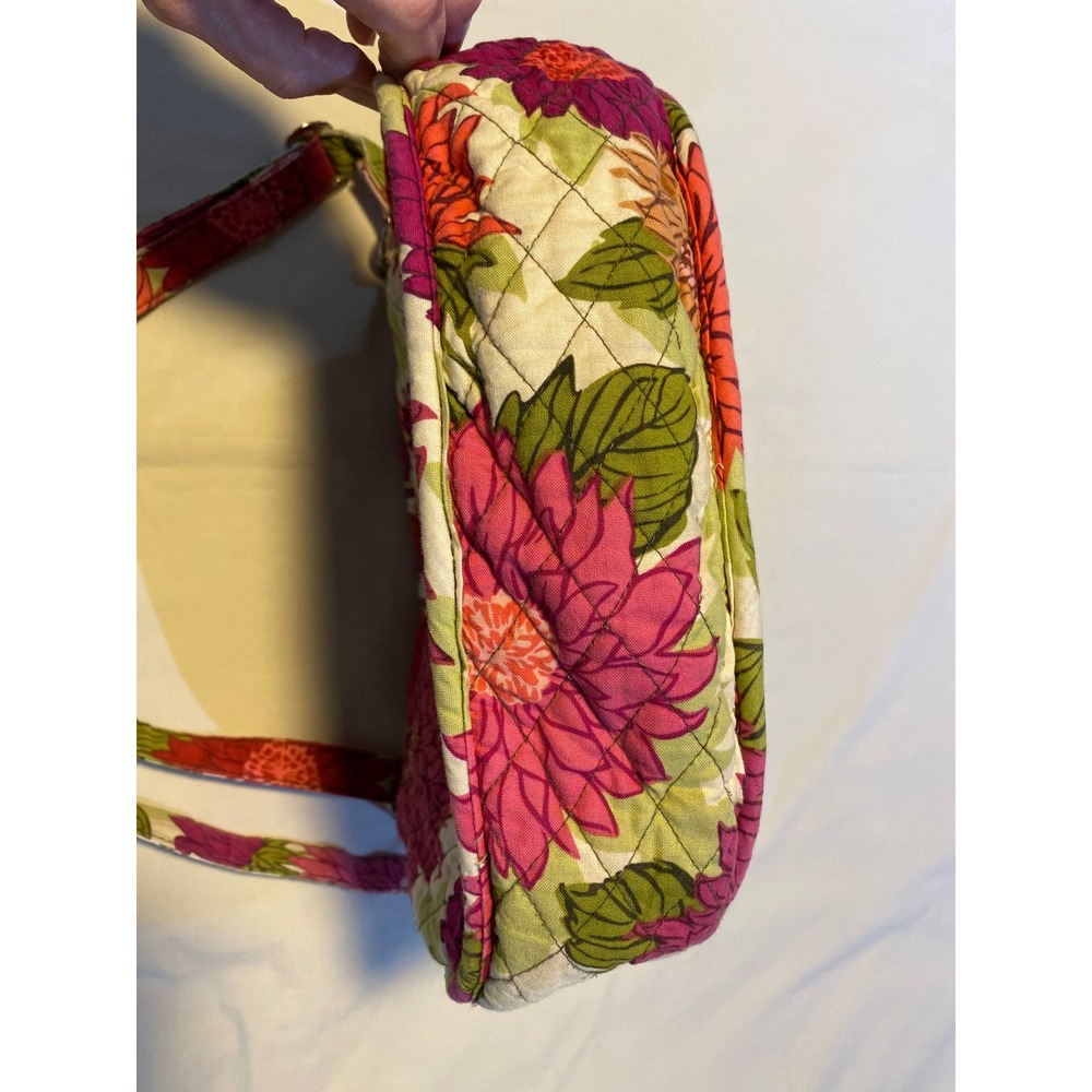 Vera Bradley Floral Quilted‎ Crossbody Bag Purse Pink Purple Green - Picture 10 of 16